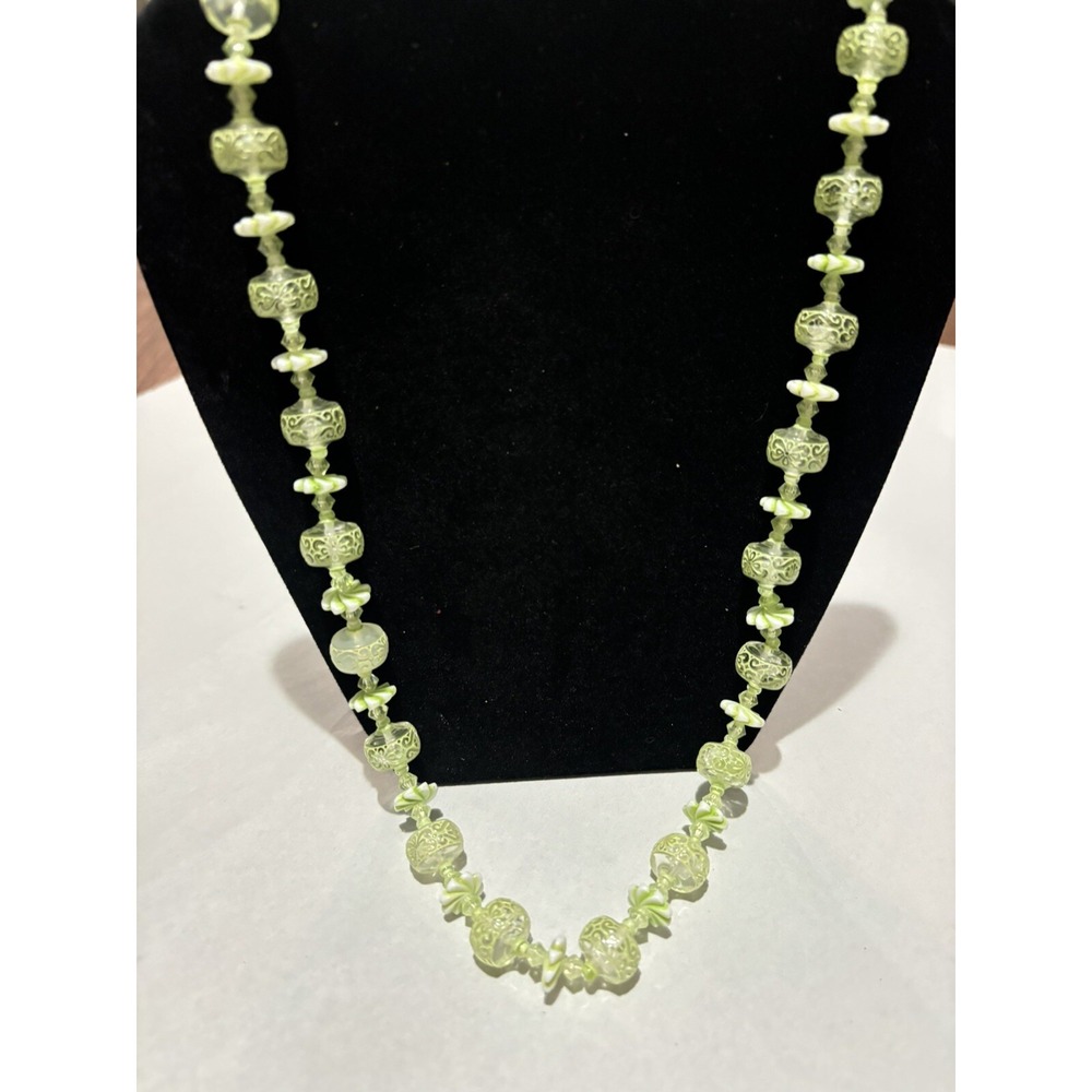 Accessocraft Necklace NYC Rare Blown Glass‎ Hand Painted Signed MCM Neon
